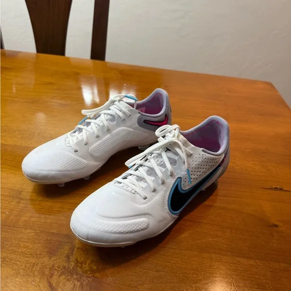 Nike Tiempo Legend 9 Elite FG White and Baltic Blue